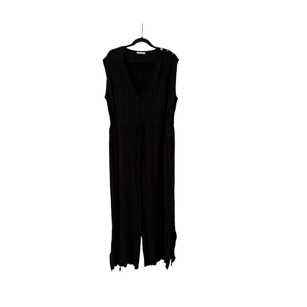 Robin Piccone Fiona Cover-Up Jumpsuit Black - Size Large - Picture 2 of 3